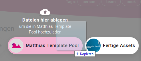 Kubuni Mediapool Drag & Drop