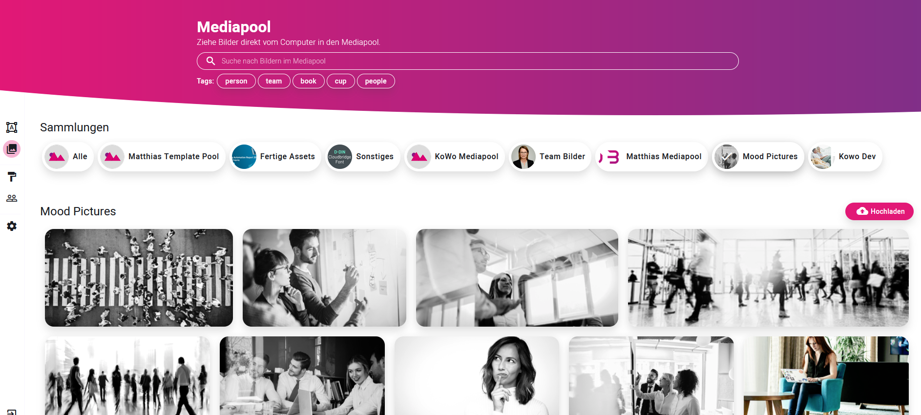 Kubuni Mediapool Übersicht